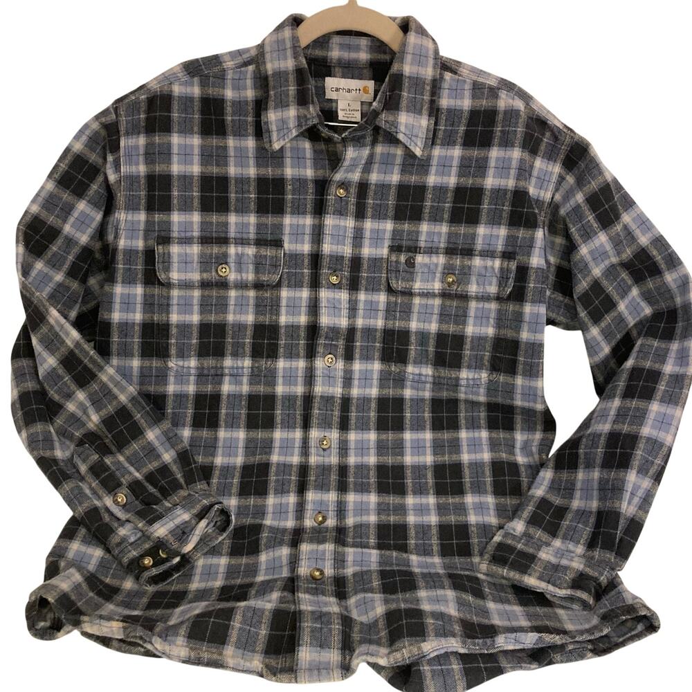 Carhartt Plaid  Button Down Shirt Blue Men’s Large